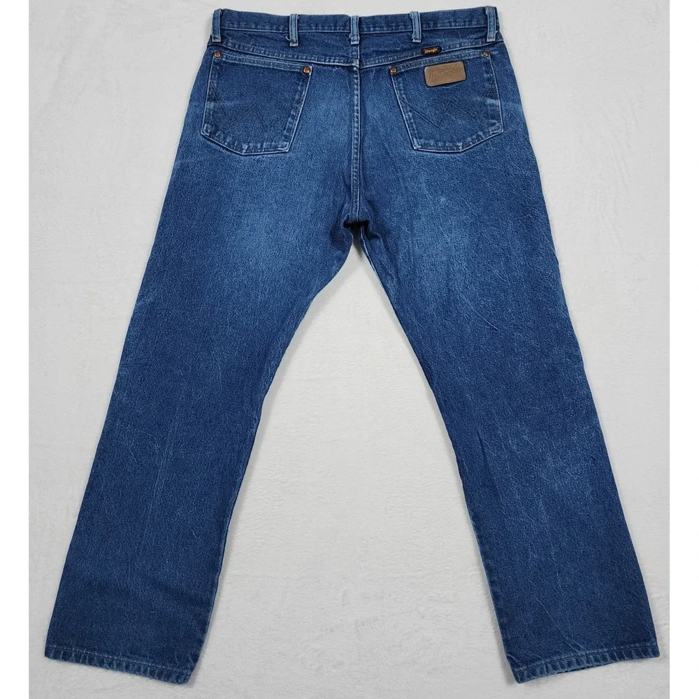 Wrangler 13MWZ Jeans Mens 38x31 Blue  Western Cowboy Cut Straight Leg Denim